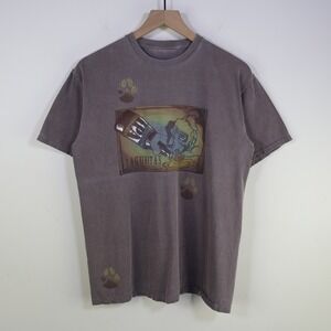 Lagunitas Brewing IPA Dog Graphic T-Shirt Large Faded Brown Cotton